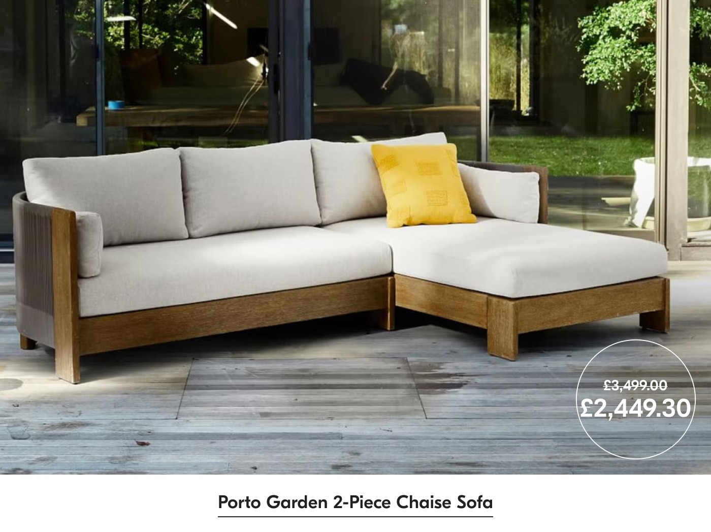 Porto Garden 2-Piece Chaise Sofa