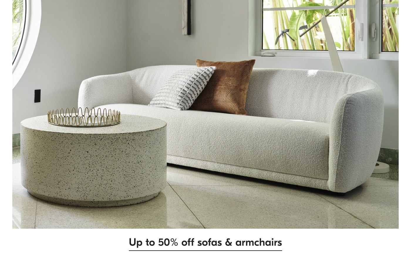Up to 50% off sofas & armchairs