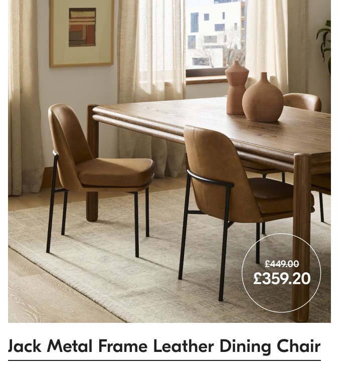 Jack Metal Frame Leather Dining Chair