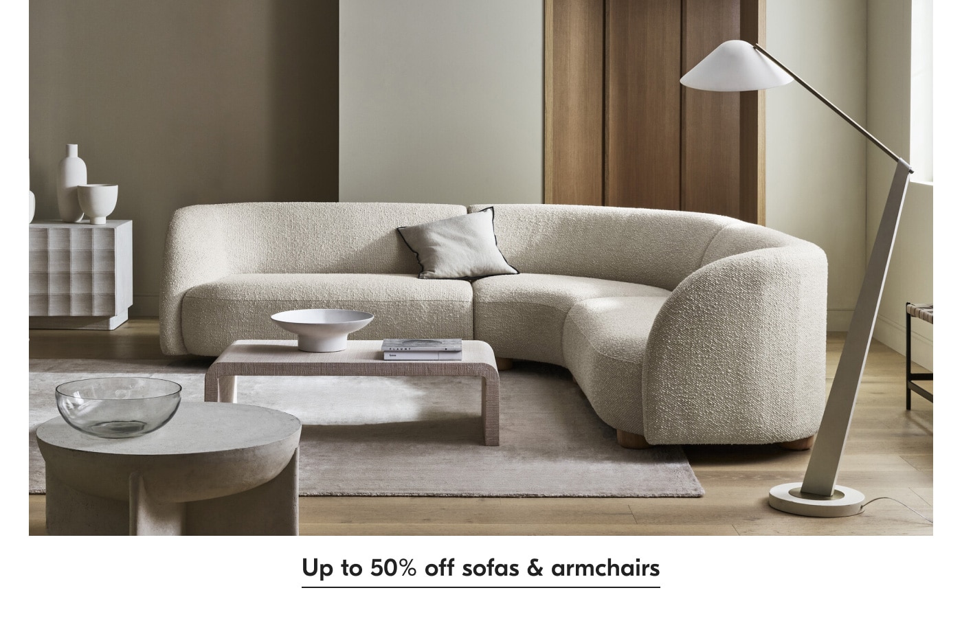 Up to 50% off sofas & armchairs