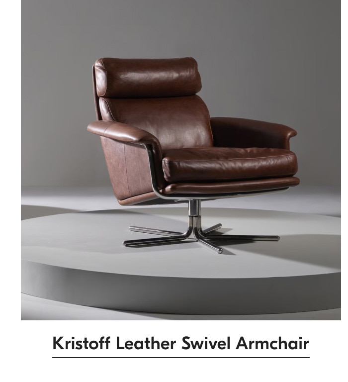 Kristoff Leather Swivel Armchair