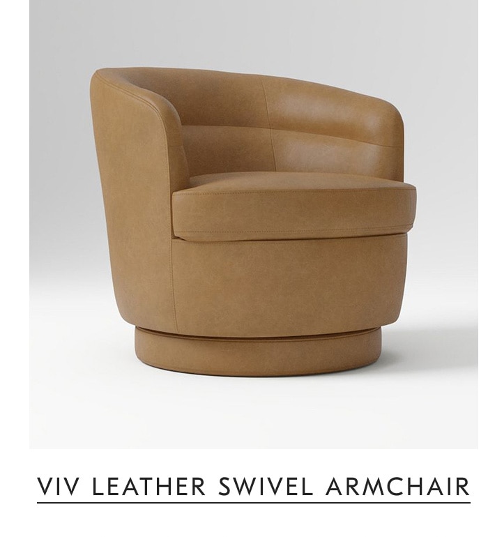 Viv Leather Swivel Armchair