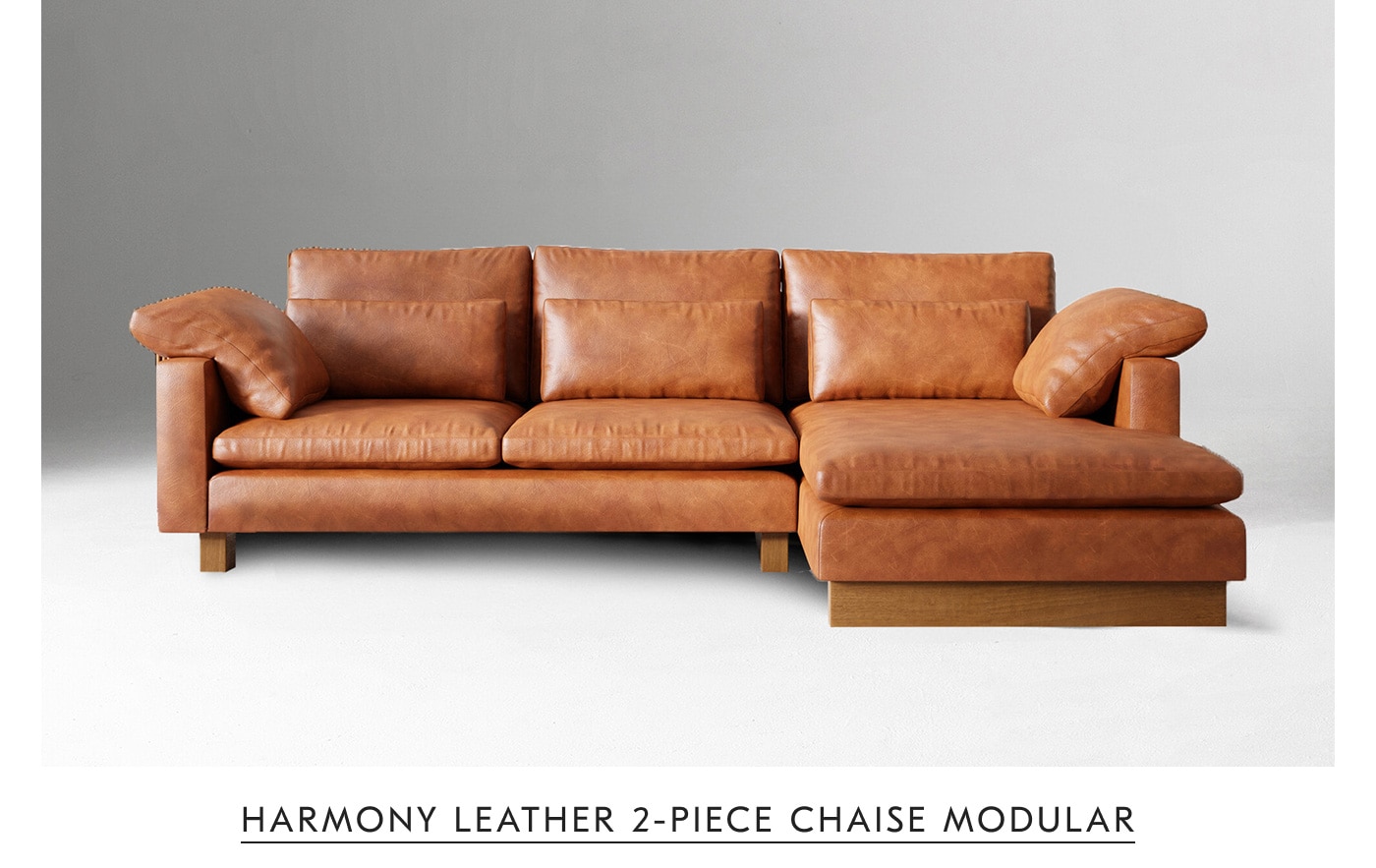 Harmony Leather 2-Piece Chaise Modular