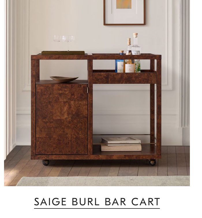 Saige Burl Bar Cart