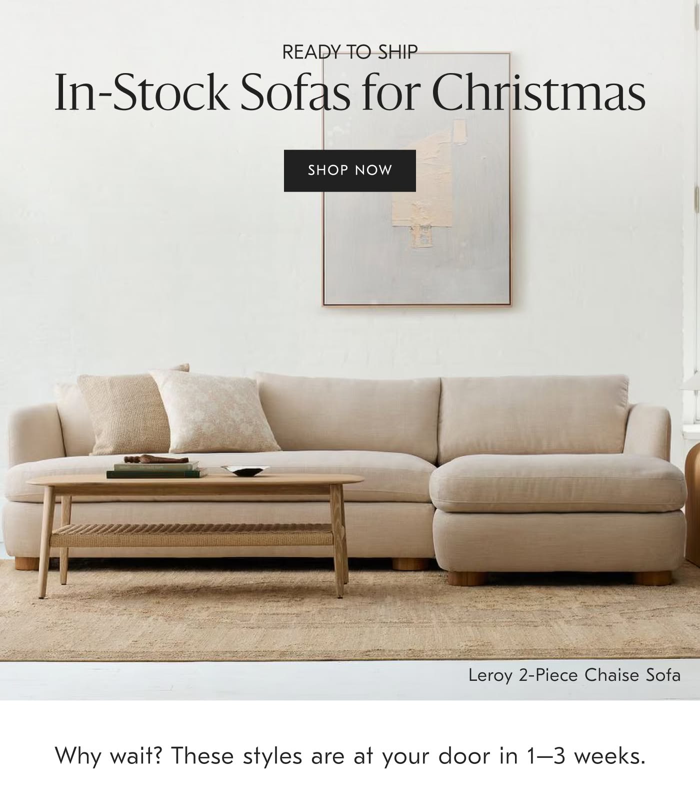 In-stock Sofas for Christmas