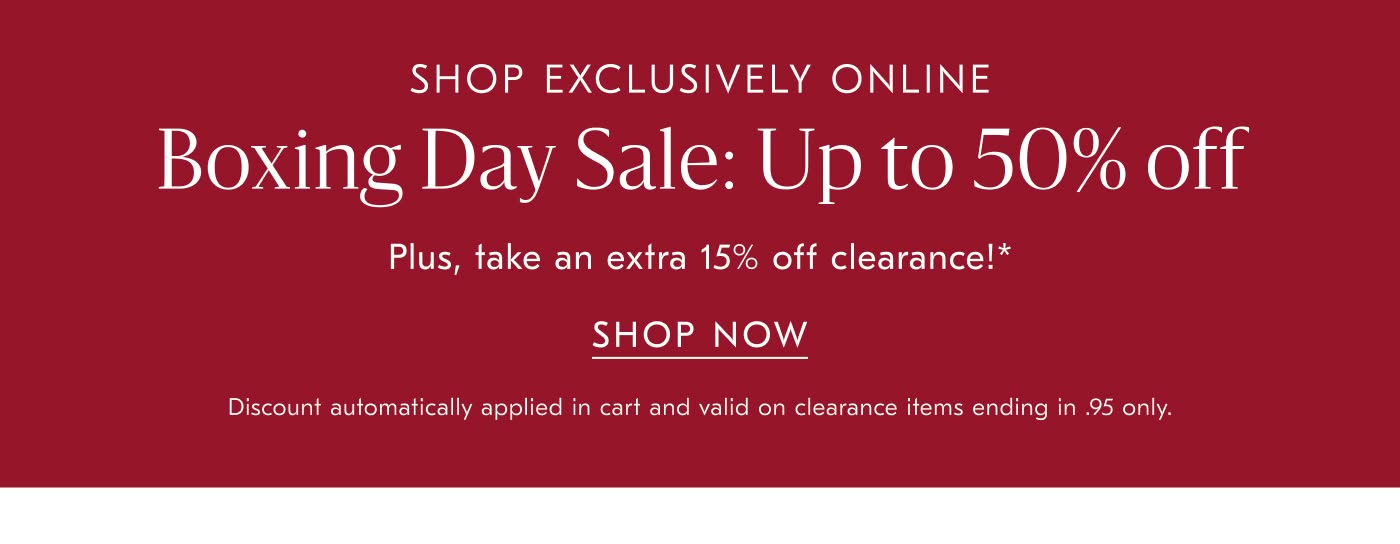 Boxing Day Sale: Up to 50% off