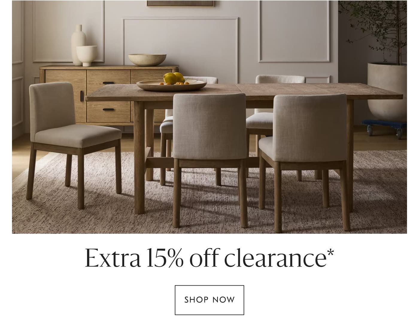 Extra 15% off clearance