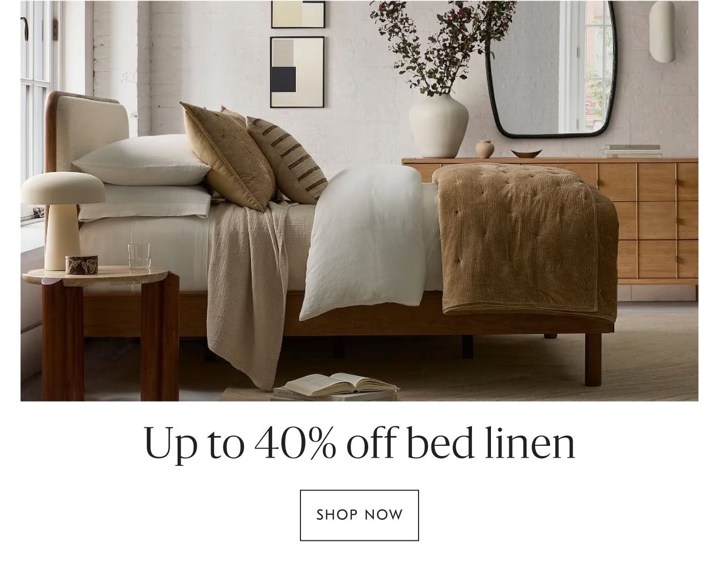 Up to 40% off bed linen