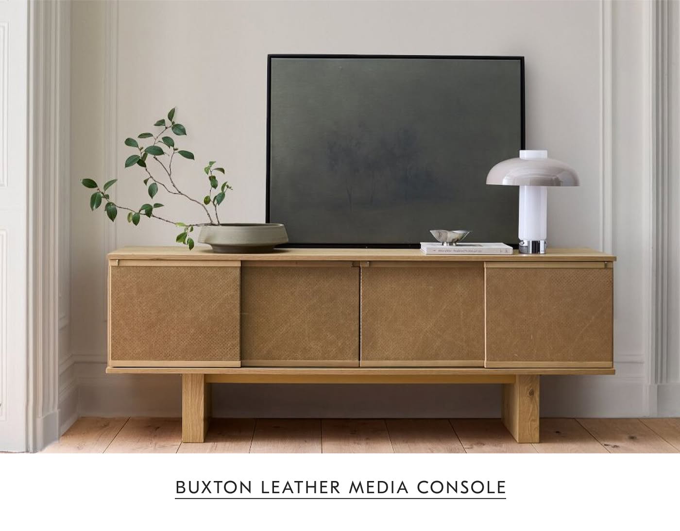 Buxton Leather Media Console