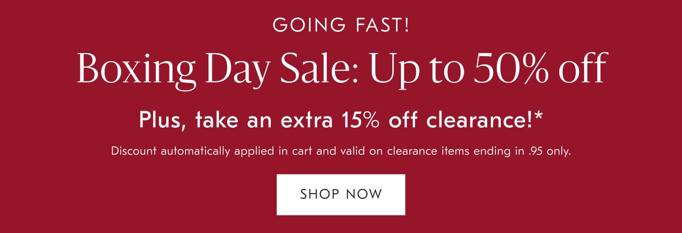 Boxing Day Sale: Up to 50% off