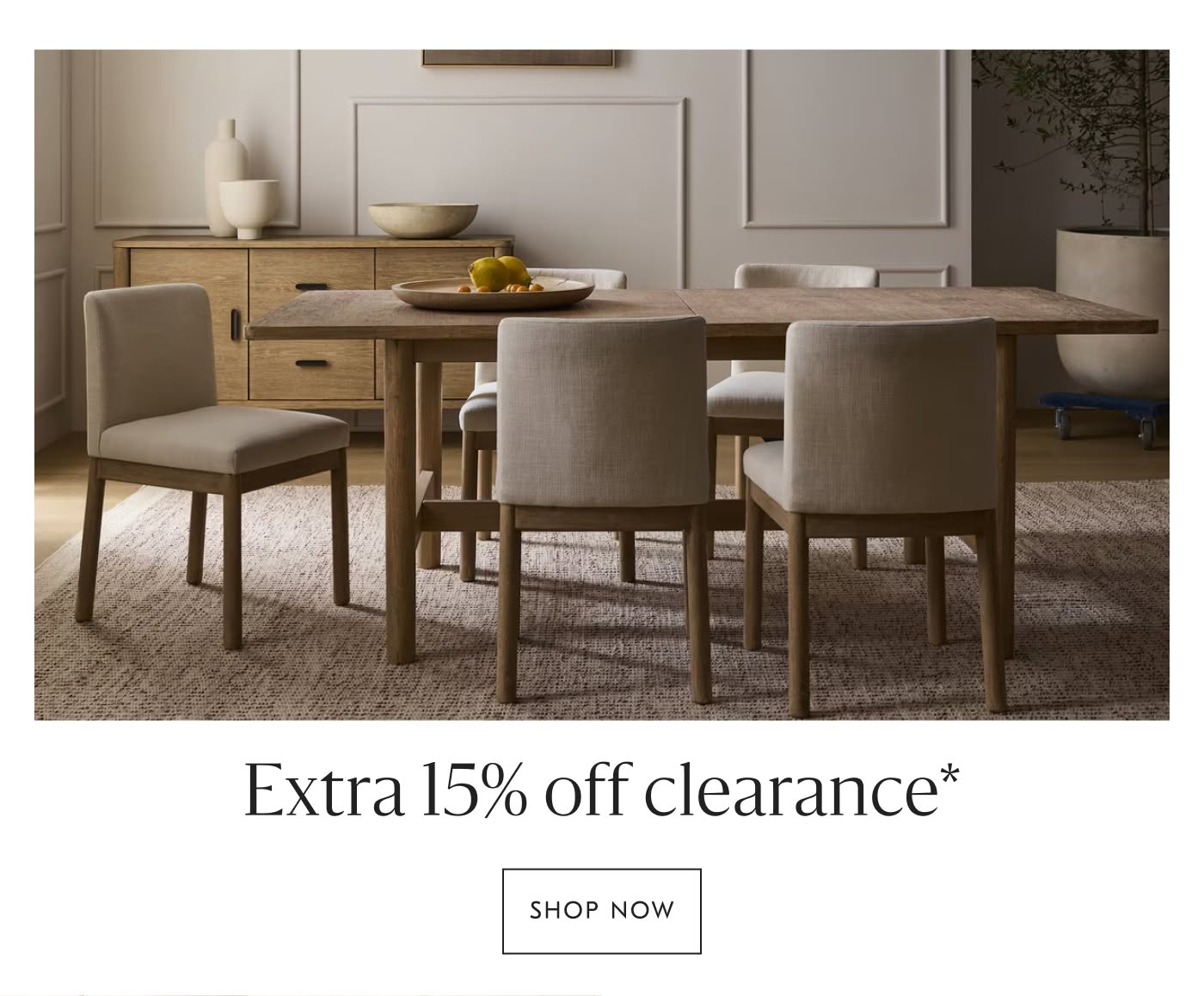 Extra 15% off clearance