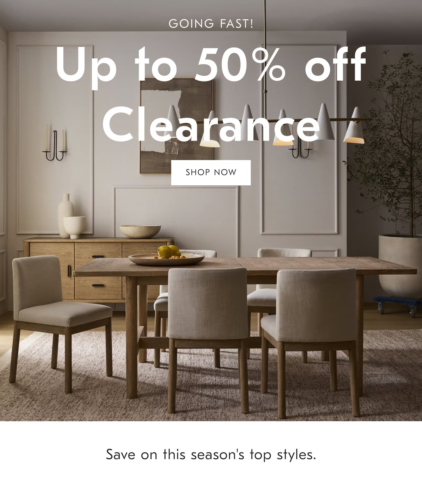 Up to 50% off Clearance