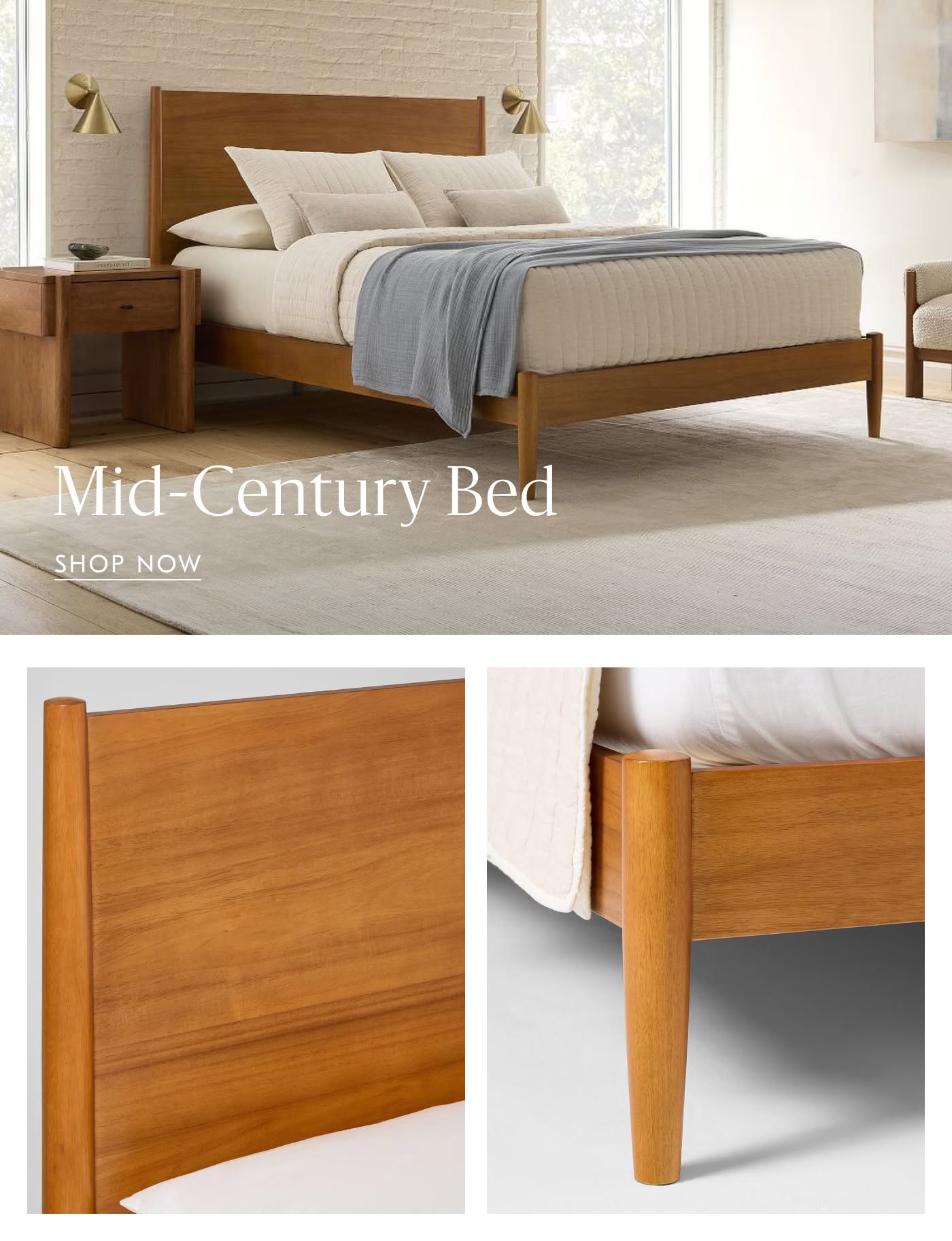 Mid-Century Bed - Shop Now
