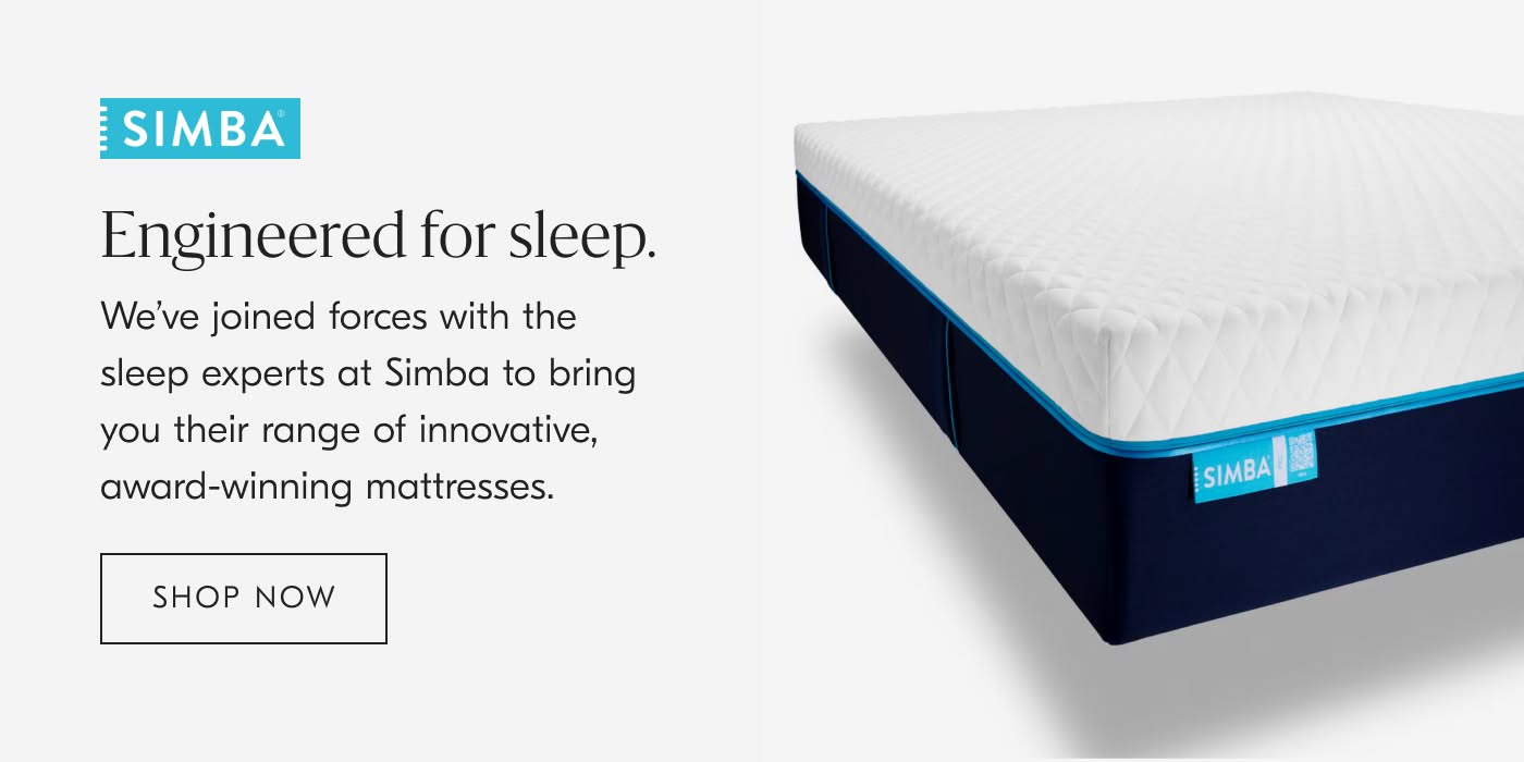 We've joined forces with the sleep experts at Simba to bring you their range of innovative, award-winning mattresses - Shop Now