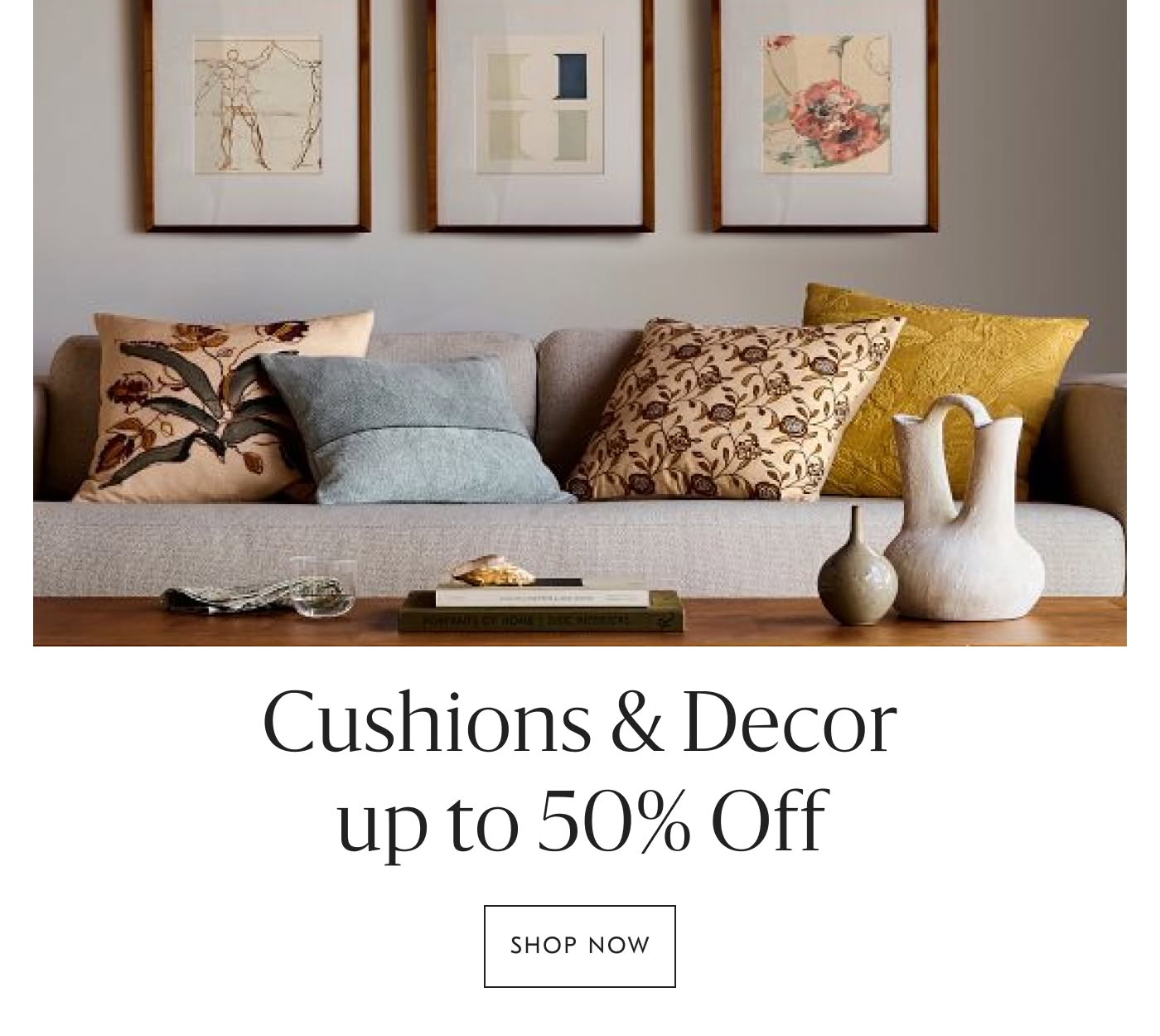Cushions & Decor up to 50% off - Shop Now
