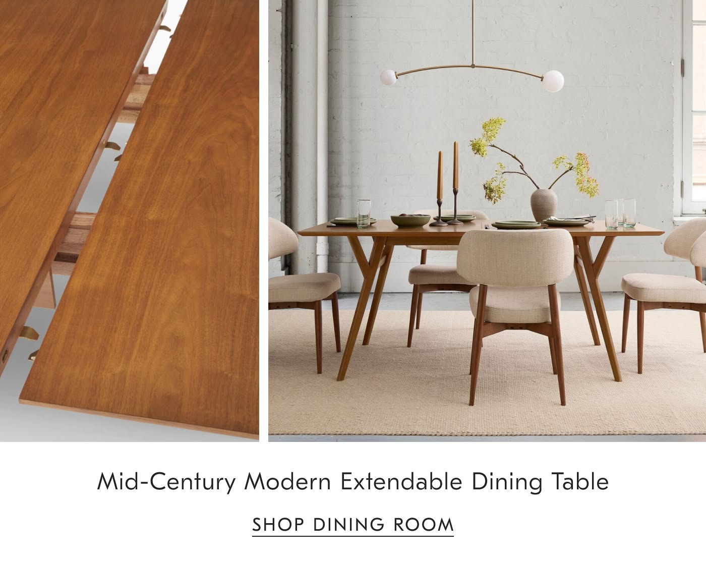 Mid-Century Modern Extendable Dining Table - Shop Dining Room