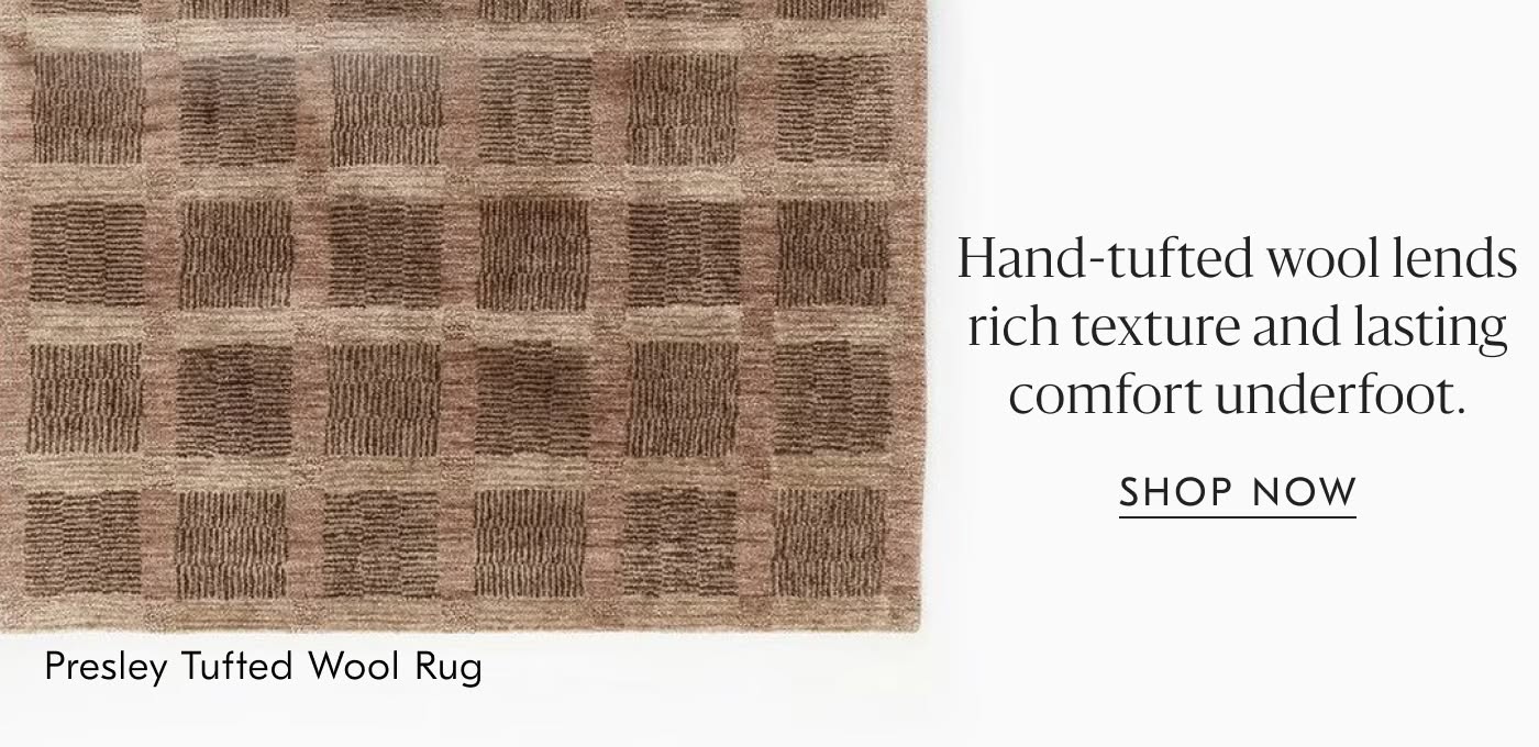 Presley Tufted Wool Rug | Hand-tufted wool lends rich texture and lasting comfort underfoot - Shop Now
