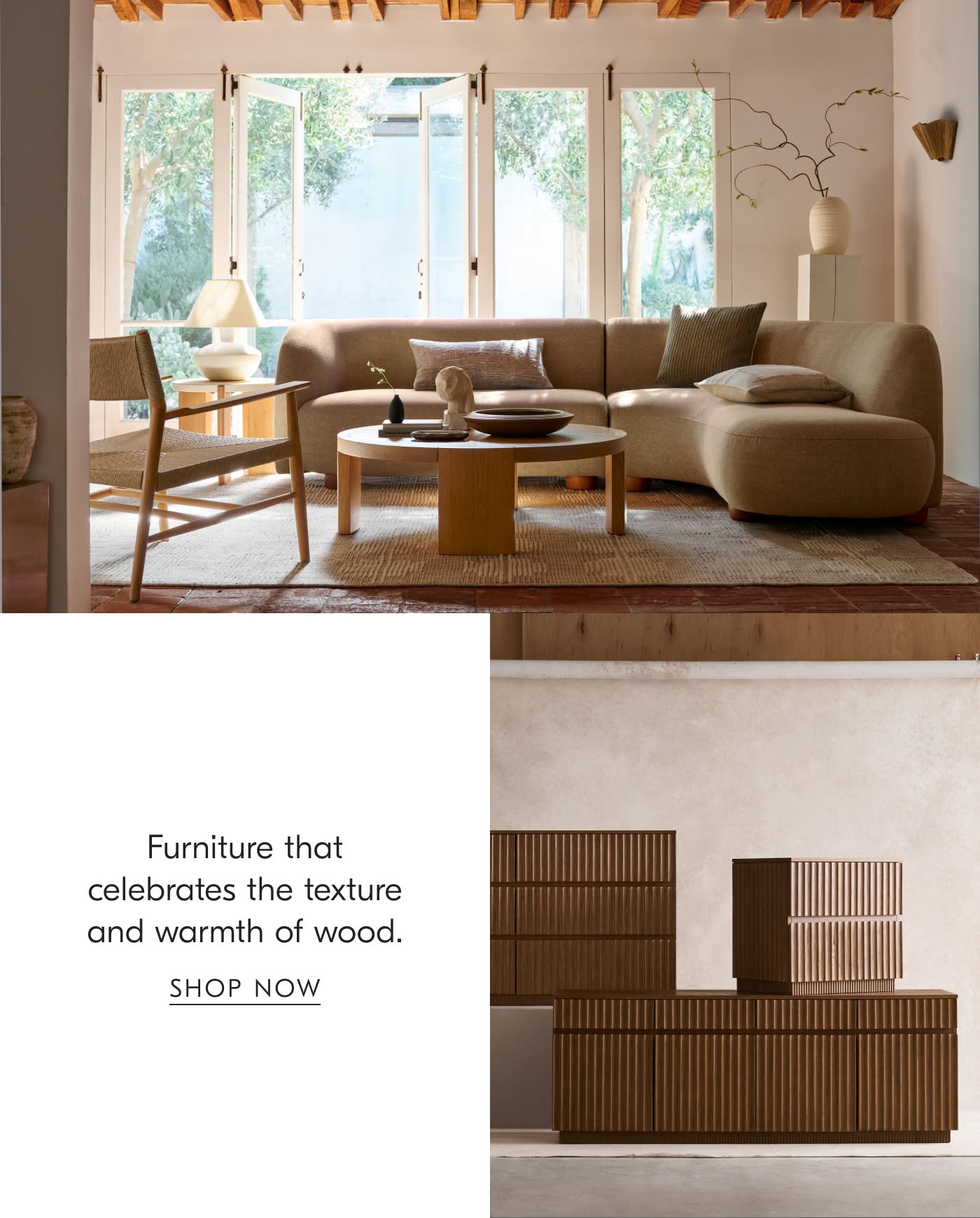 Furniture that celebrates the texture and warmth of wood - Shop Now