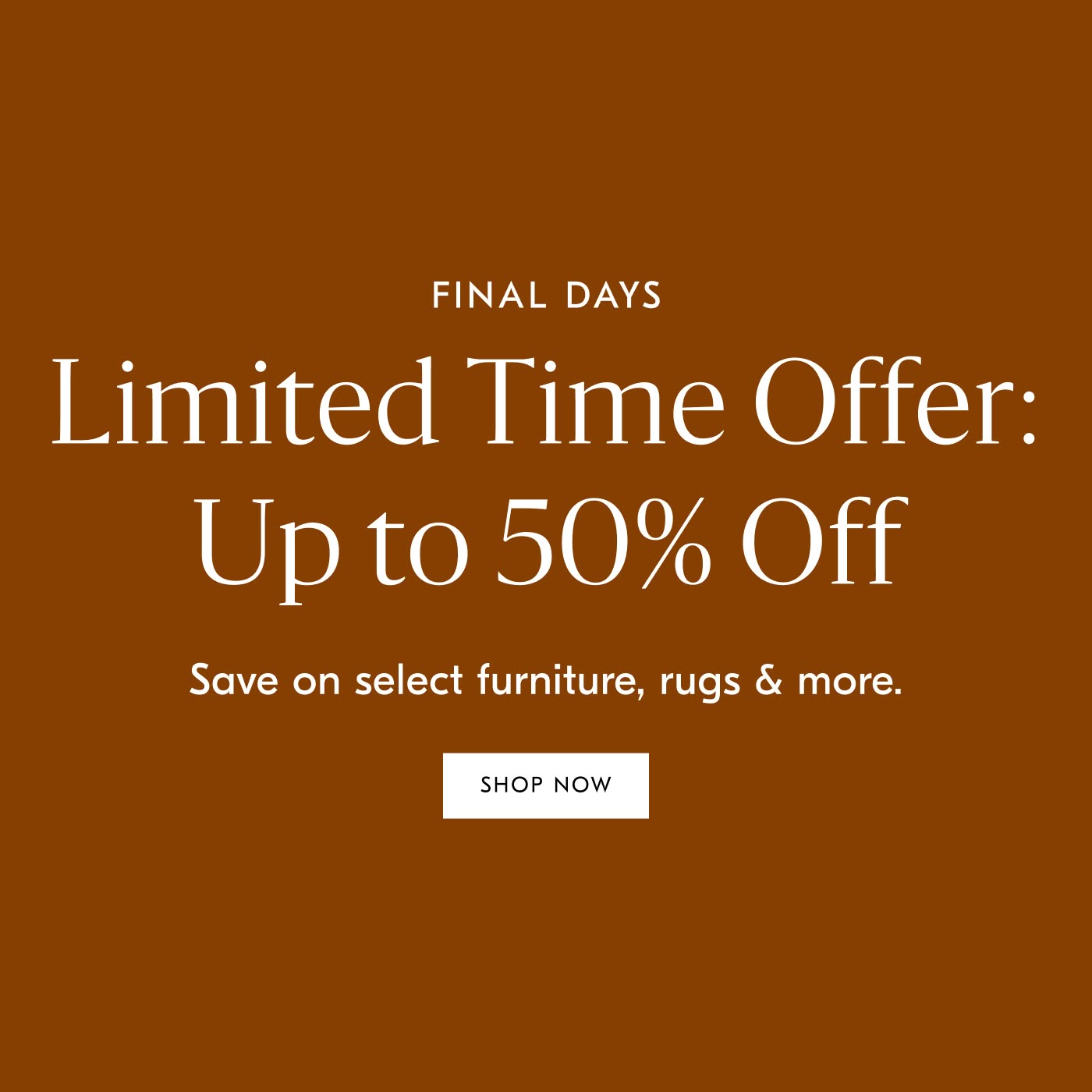 Limited Time Offer: Up to 50% off - Shop Now